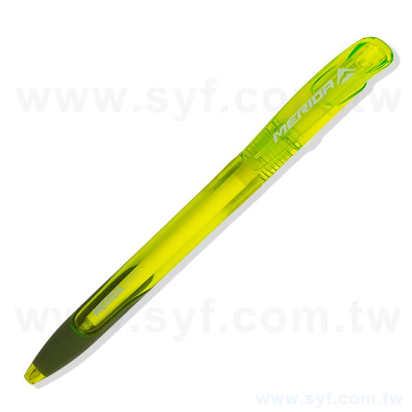 廣告筆-螢光綠色防滑筆管禮品-單色原子筆-採購訂製贈品筆-8555-1